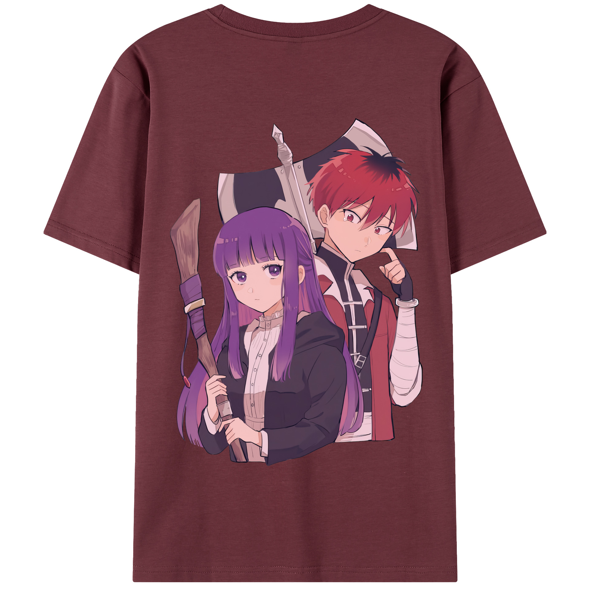 （画像用） 葬送のフリーレン Frieren 綿100％半袖Tシャツ（背面プリント）